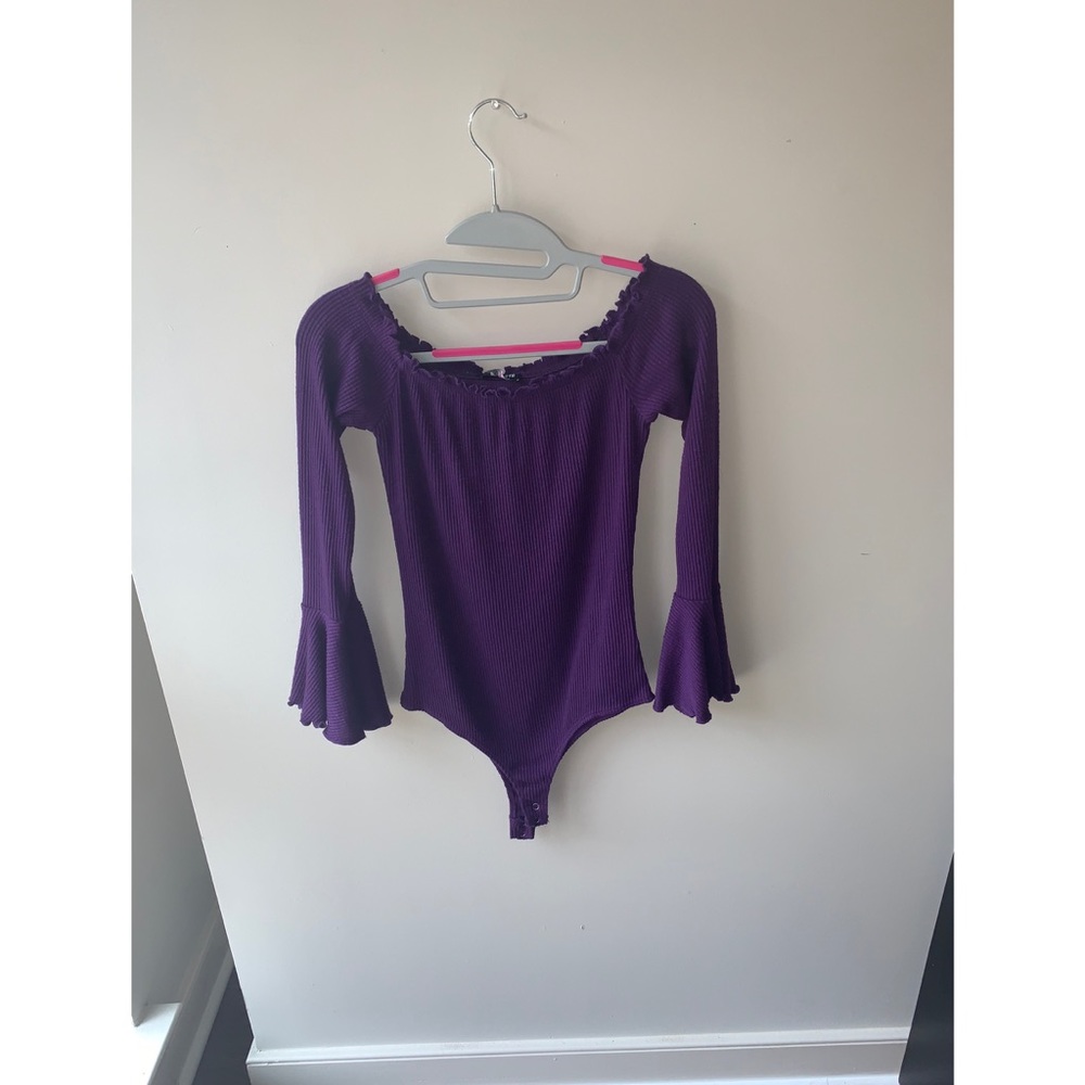 Purple long sleeve bodysuit